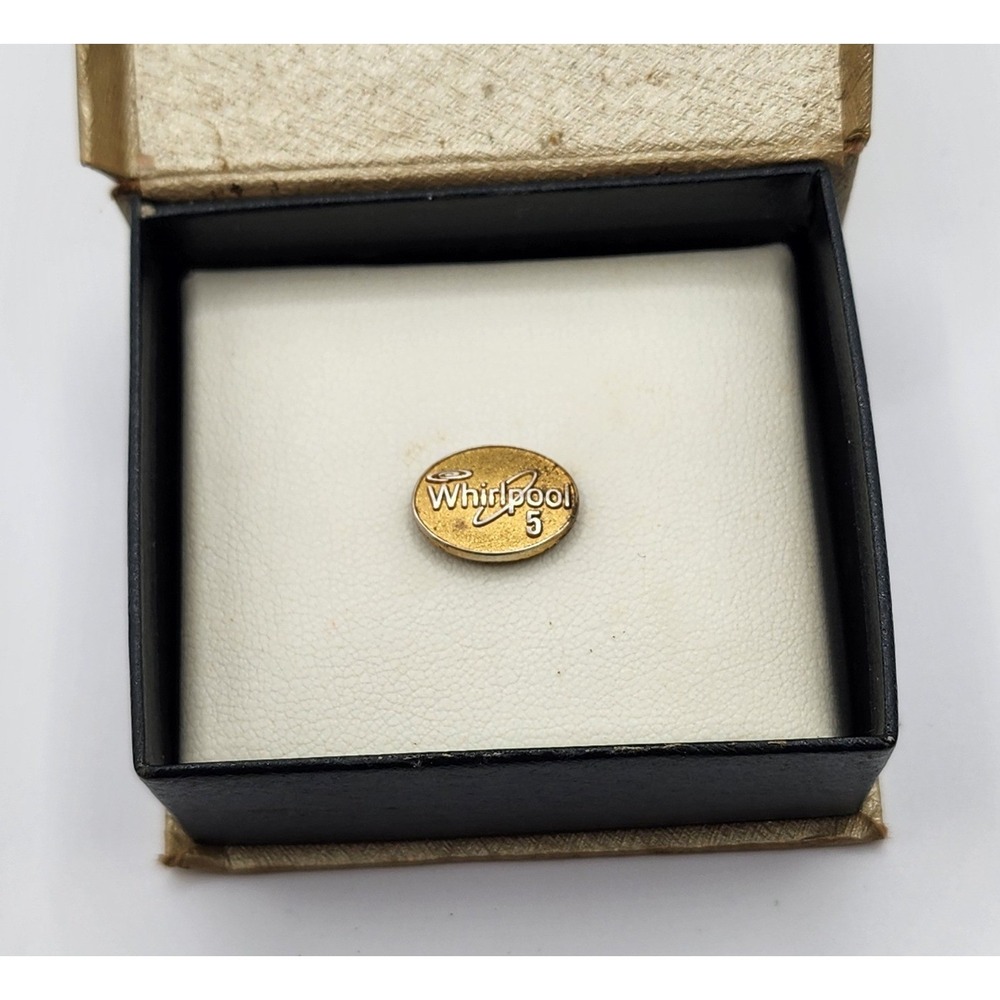 Vtg Whirlpool 5 Year Service Award CTO Sterling Silver Gold Plated Lapel Pin